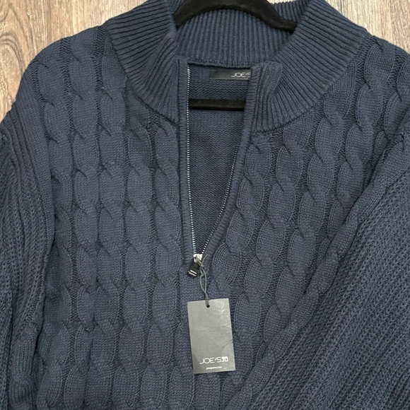 NWT Joe's Jeans Navy Quarter Zip Up Sweater with Mock Neck - Picture 4 of 5
